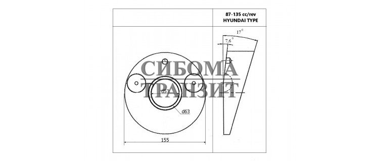 Поворотная плита (87CC/REV&135CC/REV) HYUNDAI TYPE